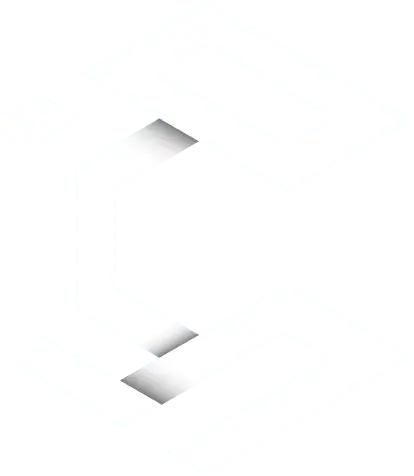 a white letter c on a black background